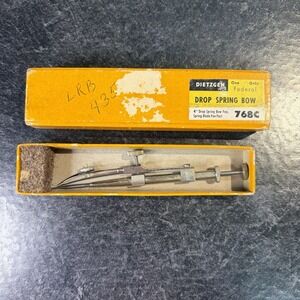 Vintage Dietzgen 768C Drop Swing Bow Compass Technical Mechanical Drawing Tool